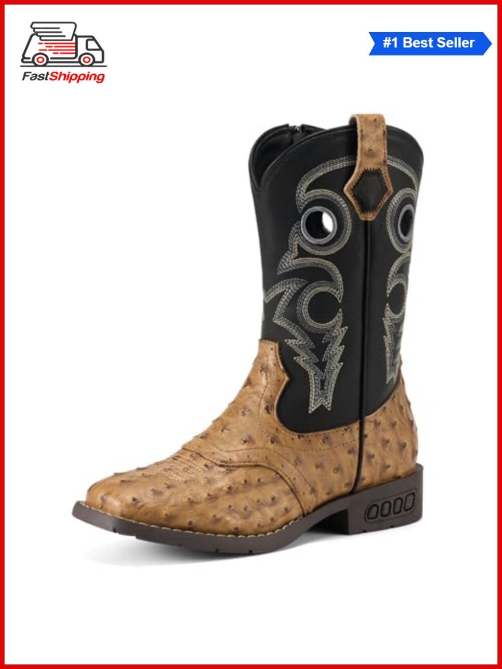 ✨ Rollda Boys Cowboy Boots Kids Western Boots Girls Cowgirl Boots